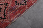 Vintage Moroccan Runner Rug – 3 x 10.7 ft | Pink & Black Geometric