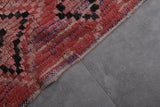 Vintage Moroccan Runner Rug – 3 x 10.7 ft | Pink & Black Geometric