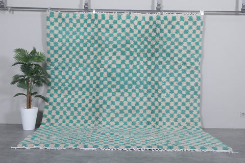 Handmade Rug 8 FT X 9.8 FT - Vibrant Checkered Design