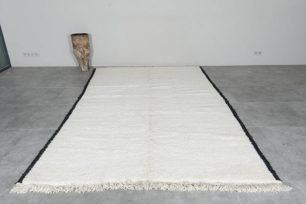 Handmade Moroccan rug 6.4 x 9.9 Feet - Minimalist wool carpet