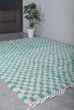 Handmade Rug 8 FT X 9.8 FT - Vibrant Checkered Design