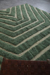 Green Wool Moroccan Rug with Custom Size Patterned Design