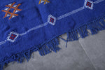 Moroccan Kilim Rug – 3.1 x 4.6 ft | Handwoven Blue Rug