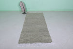 Moroccan Rug – Earthy Gray Striped Texture | 3 FT x 6.8 FT