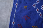 Moroccan Kilim Rug – 3.1 x 4.6 ft | Handwoven Blue Rug