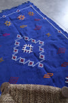 Moroccan Kilim Rug – 3.1 x 4.6 ft | Handwoven Blue Rug