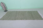 Moroccan Rug – Earthy Gray Striped Texture | 3 FT x 6.8 FT