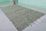 Moroccan Rug – Earthy Gray Striped Texture | 3 FT x 6.8 FT