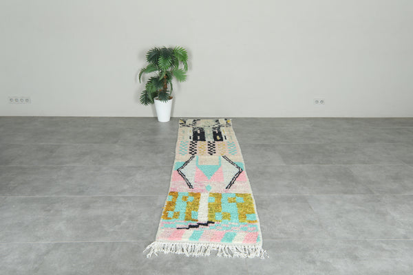 Moroccan runner rug - 2.2 ft x 9.2 ft - Handmade wool rug