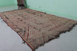 Old berber handmade moroccan rug - 4.8 FT X 9.6 FT