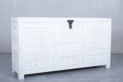 Vintage Moroccan chest H 27.5 inches x W 51.5 inches x D 14.5 inches