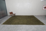 8.9 x 12 FT Olive Green Moroccan Rug - Handmade Plush Texture