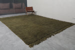 8.9 x 12 FT Olive Green Moroccan Rug - Handmade Plush Texture