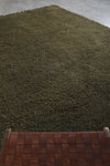 8.9 x 12 FT Olive Green Moroccan Rug - Handmade Plush Texture