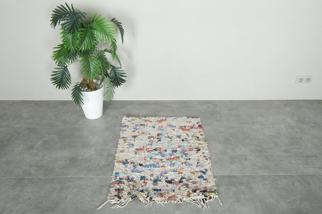 Small boucherouite Moroccan rug - 2.3 ft x 3.1 ft - Handmade wool rug