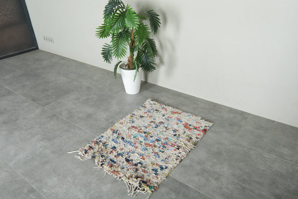 Small boucherouite Moroccan rug - 2.3 ft x 3.1 ft - Handmade wool rug