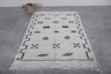 Small falt woven berber moroccan rug , 3.2 FT X 4.7 FT