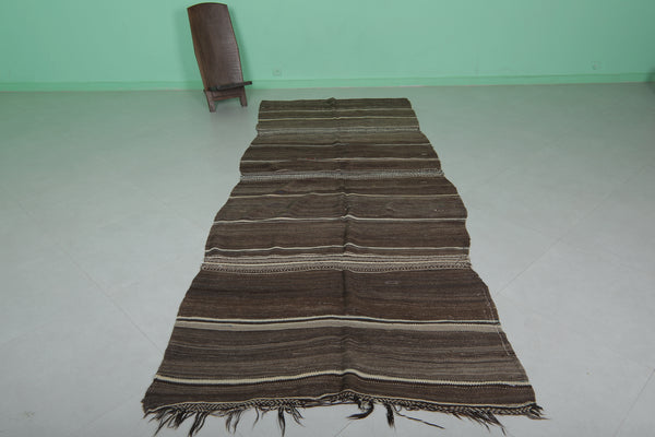 Handmade Moroccan hallway rug – 4.2 FT x 11 FT | Dark earth tones