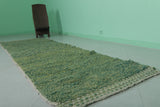 2.9 x 10 FT Moroccan Runner Rug – Green Handwoven Textured Design