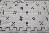 Small falt woven berber moroccan rug , 3.2 FT X 4.7 FT