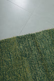 2.9 x 10 FT Moroccan Runner Rug – Green Handwoven Textured Design