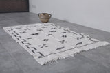 Small falt woven berber moroccan rug , 3.2 FT X 4.7 FT