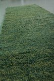 2.9 x 10 FT Moroccan Runner Rug – Green Handwoven Textured Design