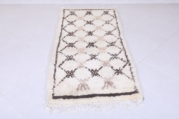 Authentic Moroccan berber rug - 2.7 x 6 ft handmade geometric design