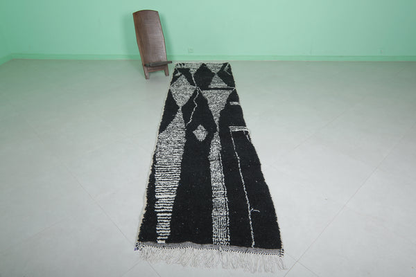 Wool runner berber Moroccan rug – 2.8 x 11.2 FT | Elegant handmade carpet