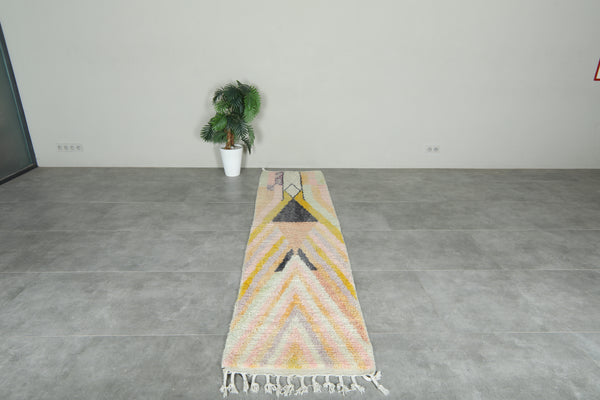 Runner Moroccan rug - 2.3 ft x 9.8 ft - Handmade wool rug