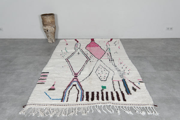 Colorful berber rug 4.6 x 7.8 Feet - Handmade Moroccan wool carpet