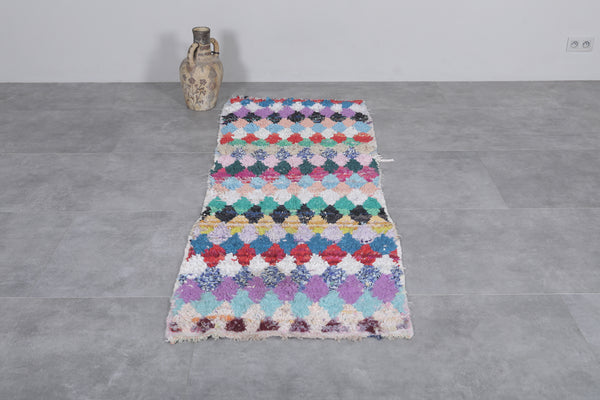 Handmade colorful boucherouite runner rug – 2.4 x 7 FT