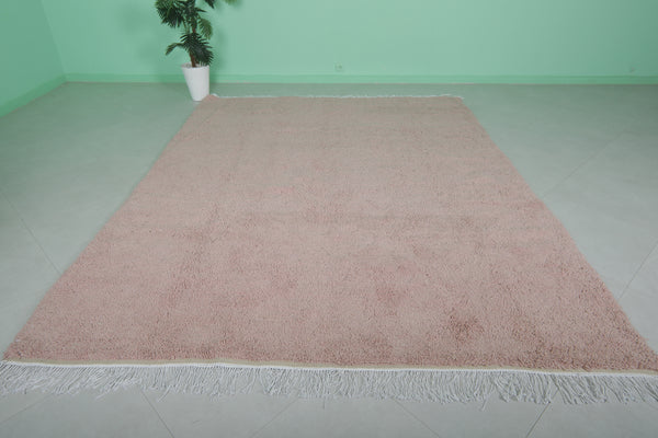 8 x 10.3 FT Moroccan rug – Soft blush pink minimalist design