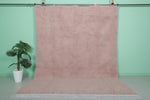 8 x 10.3 FT Moroccan Rug – Soft Blush Pink Minimalist Design