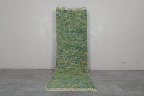 Green Wool Custom Size Moroccan Rug – Handwoven Elegance