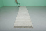 2.8 x 12 FT Moroccan Hallway Runner Rug – Minimalist White Design