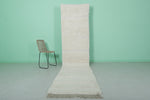 2.8 x 12 FT Moroccan Hallway Runner Rug – Minimalist White Design