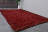 Plush Boujaad Moroccan Rug - Rich Red Shag 6.7 x 9.7 Feet