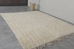 Moroccan Wool Beni Ourain Rug 6.8x8.3 ft - Handmade Ivory Berber Rug
