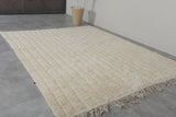 Moroccan Wool Beni Ourain Rug 6.8x8.3 ft - Handmade Ivory Berber Rug