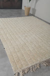 Moroccan Wool Beni Ourain Rug 6.8x8.3 ft - Handmade Ivory Berber Rug