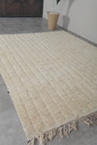 Moroccan Wool Beni Ourain Rug 6.8x8.3 ft - Handmade Ivory Berber Rug