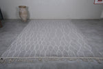 White striped Grey wool Custom Moroccan Rug