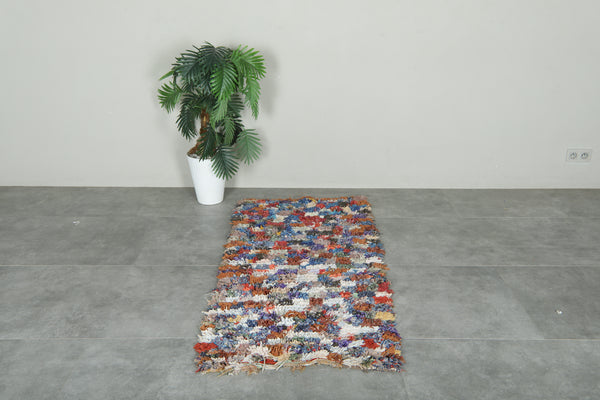 Multicolor Moroccan boucherouite rug - 2.5 ft x 5.3 ft - Handwoven wool rug