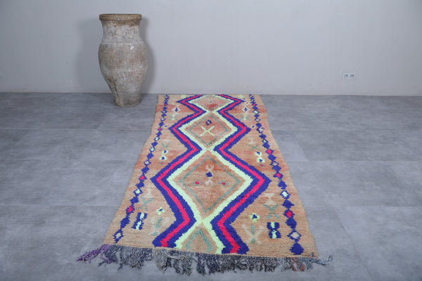 Colorful Moroccan rug - 3.6 x 8.5 ft | Unique berber tribal carpet