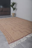 Moroccan Handwoven Kilim Rug 8.1 x 10 Ft | Minimalist Boho Decor