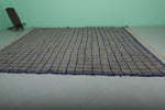 Large Moroccan Rug with Navy Grid Pattern – 10.6 x 12.2 FT