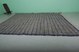 Large Moroccan Rug with Navy Grid Pattern – 10.6 x 12.2 FT