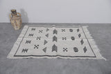 Small flatwoven berber handmade Moroccan rug , 3.2 FT X 4.9 FT