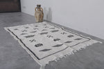 Small flatwoven berber handmade Moroccan rug , 3.2 FT X 4.9 FT